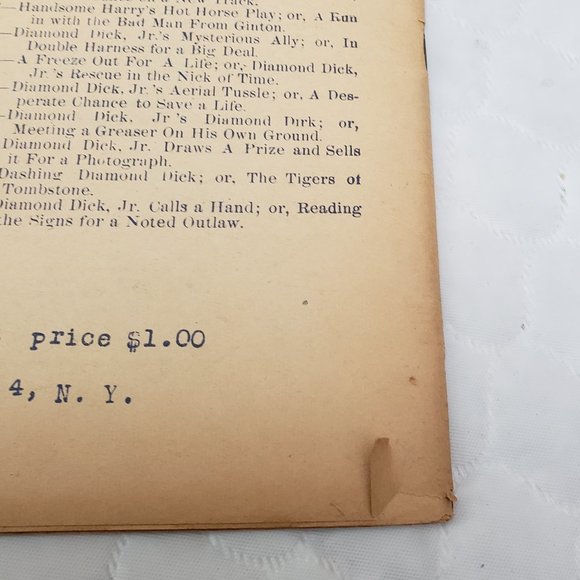 Oct 1898 Diamond Dick Jr #104 Dashing Dick Diamond Western Magazine - Picture 6 of 9